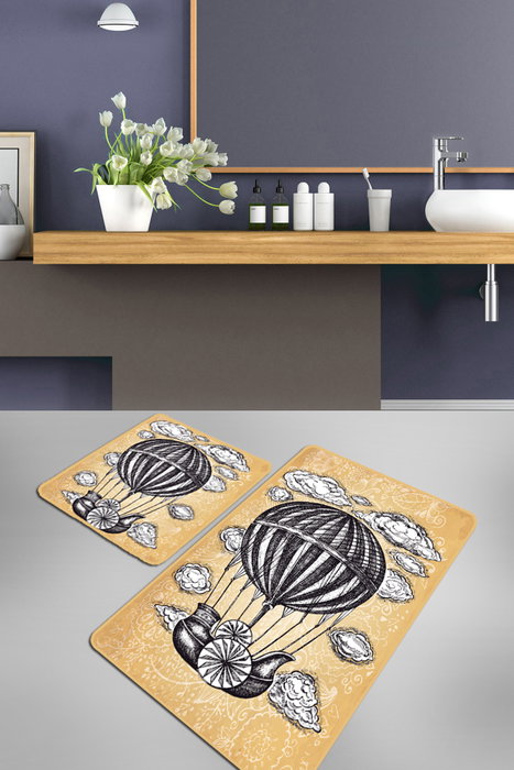 Mijölnir Propeller Juego de Alfombras de Baño Amarillo, Negro y Blanco